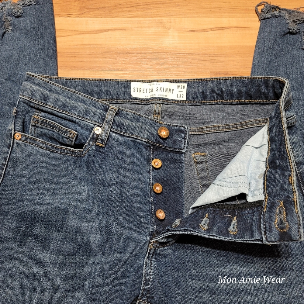 Men's Topman Stretch Skinny W30XL30 Jeans